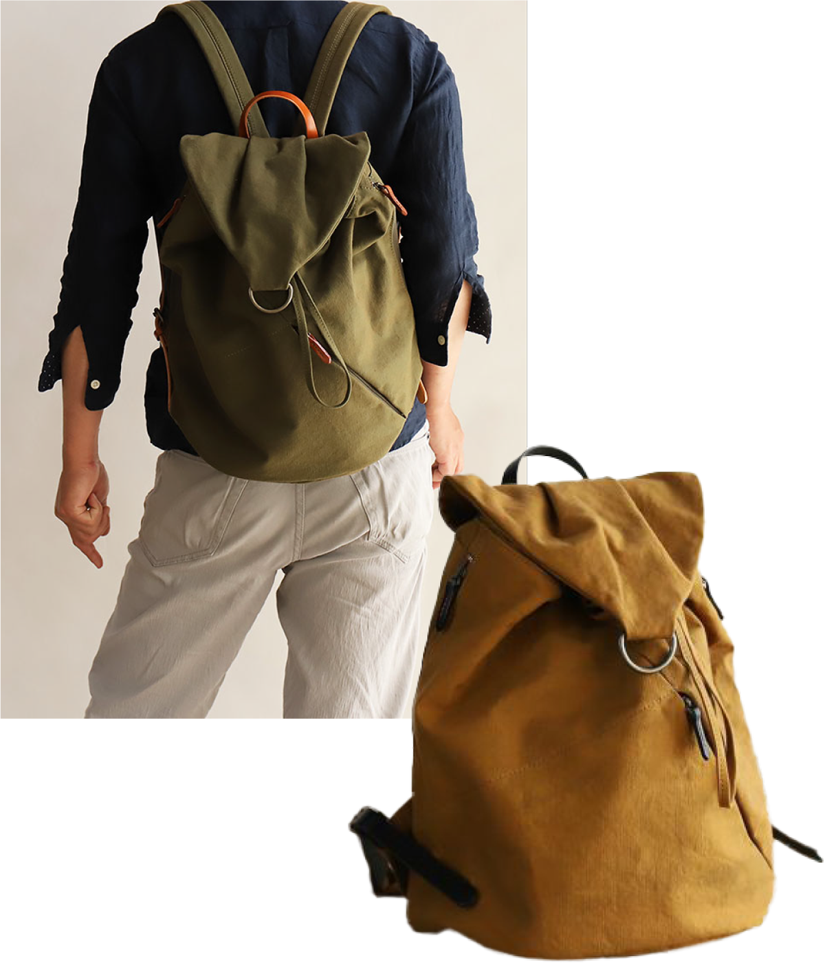 香久山鞄 赤さび染め帆布タケノコショルダー - バッグ