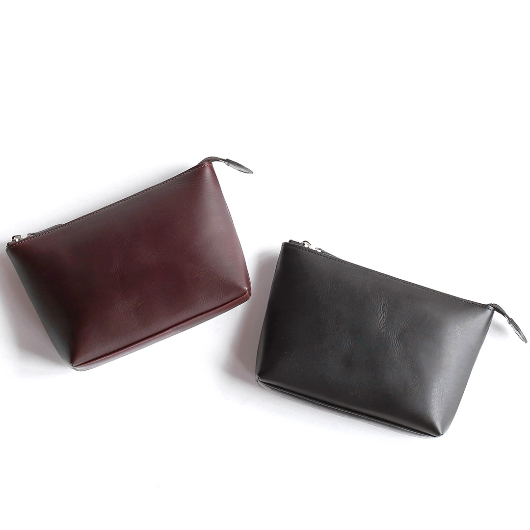 NENKE(ネンケ)レザーポーチ ブラックとダークブラウン